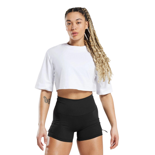 Crop Top Deportivo Cotton Boxy - White - Gymshark