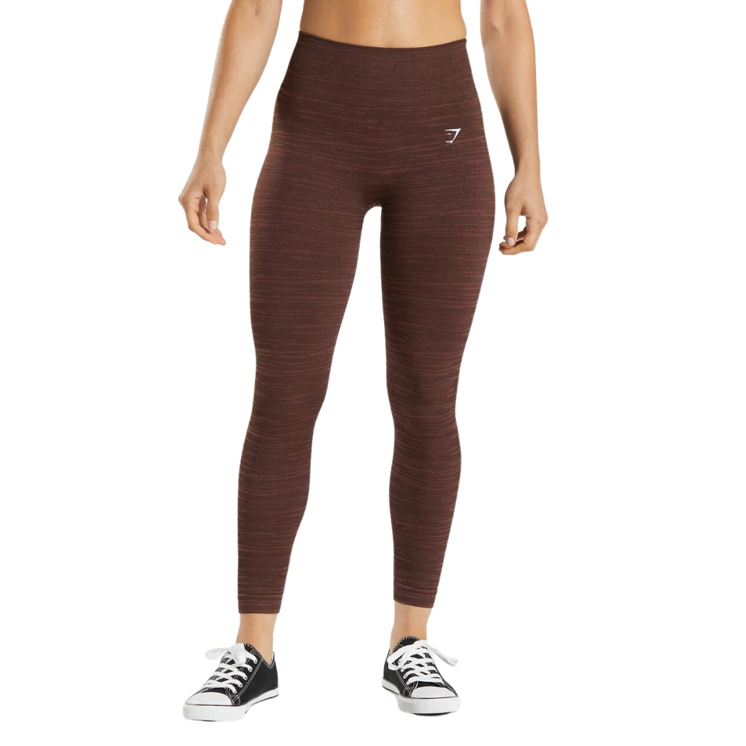 Adapt Marl Seamless Leggings - Archive Brown/Cherry Brown - Gymshark