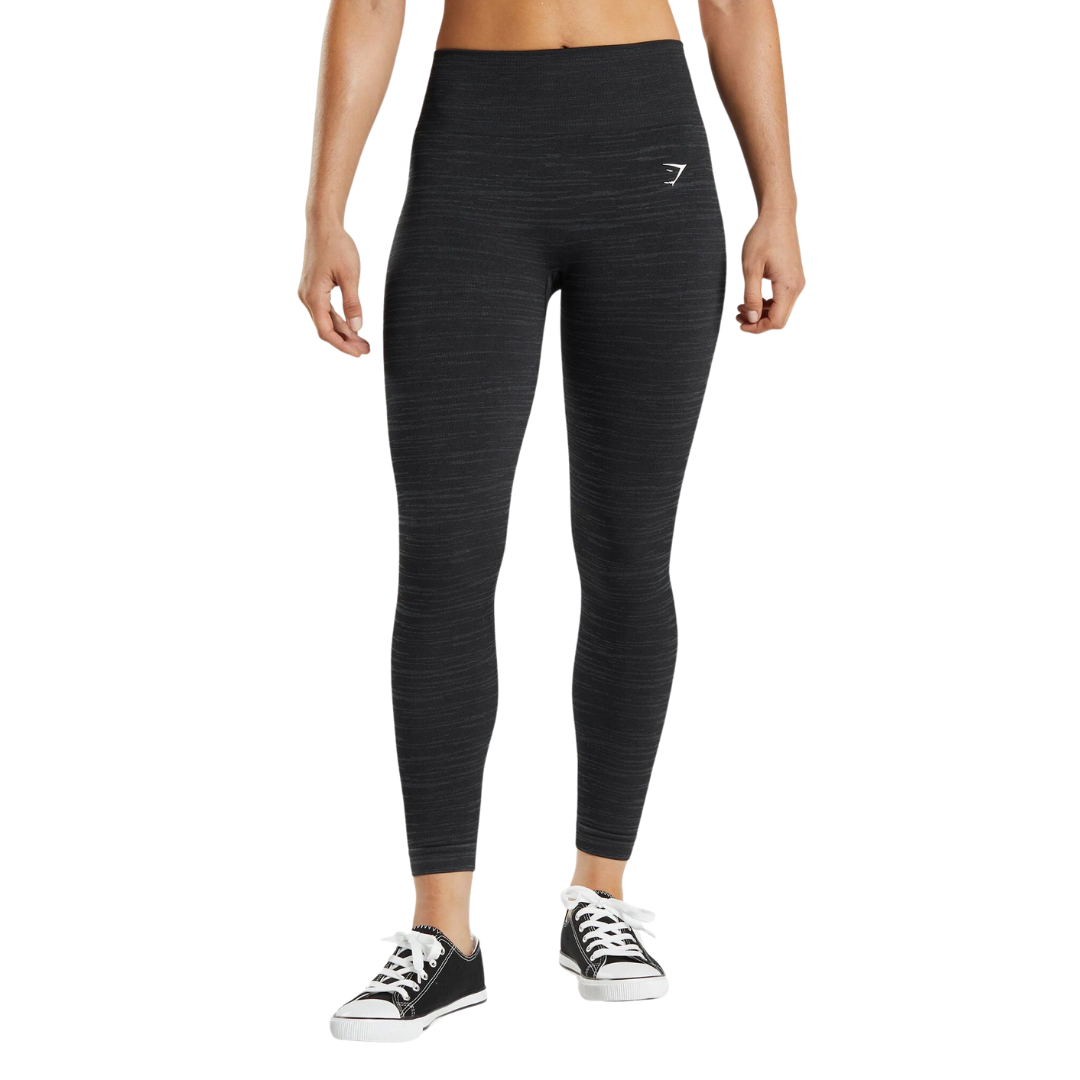 Adapt Marl Seamless Leggings - Black/Smoke Grey - Gymshark